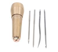 DOITOOL Set da 6 Punteruoli in Rame Manico, Strumenti per Cucito e Riparazione Scarpe in Pelle, Punteruoli Leggeri e Portatili per Uso Artigianale e Domestico
