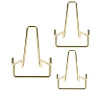 DOITOOL Set di 3 Cavalletti in Ferro Oro per Esposizione Sicura e Delicata di Cristalli di Rocca e Pietre Minerali, Design Moderno e Robusto per Oggetti da Collezione