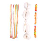DOITOOL Set di 3 Cavigliere Donna Bohemien Perline Colorate in Filo di Cera e Conchiglie, Catena Robusta e Design Confortevole per Accessori Mare Estivi