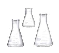 DOITOOL Set di 3 Pezzi di Decorazioni Scuola Matracci Conici in Vetro da 50ml, 150ml e 250ml, Lisci e Inodore, per Lezioni di Chimica e Studenti