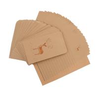 DOITOOL Set di 30 Pezzi Carta da Lettere e Buste Marrone Stile Vintage con Righe, Carta per Scrivere Lettere D'amore e Messaggi Sinceri in Occasione del Natale