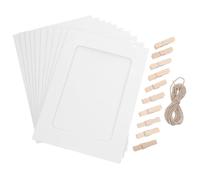 DOITOOL Set Di 6 Cornici Per Foto in Carta Kraft E Nera Con Clip E Spago Portafoto Da Appendere Per Foto 13X18 Cm Decorazioni Casa Album Fotografici E Progetti Creativi Fai Da Te