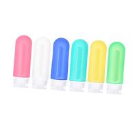 DOITOOL Set Di 6 Flaconi Da Viaggio in Silicone Anti-perdita Dispenser Portatile Per Liquidi Design A Pressione Per La Della Pelle Viaggi E Uso Quotidiano