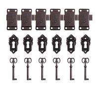 DOITOOL Set di 6 Serrature Vintage in Ferro Marrone per Mobili Antichi e Scatole, Resistente alla Ruggine, per Riparazioni e Decorazioni D'arredo