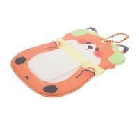 DOITOOL Set Di Carte Con Animali Dei Cartoni Animati Porta-Carte Portachiavi Con Portachiavi Creativo Cucciolo Zaino Ciondolo Cornice Portachiavi Kpop Espositore In Pvc Arancione