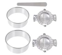 DOITOOL Set Stampi per Ravioli in Acciaio Inossidabile Spatola per Ripieno Design Semplice e Stampi Integrali per Cucina Cinese