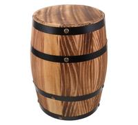 DOITOOL Sgabello da giardino in legno: sgabello vintage per esterni, ideale per patio bohémien, arredamento interno/esterno in stile country francese - tavolo a forma di botte di vino per soggiorno,