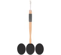 DOITOOL Spazzola la Schiena con Manico in Legno e Eva Nero, Spazzola da Bagno Versatile con Testa Esfoliante per Applicazione Lozione e Massaggio Corpo