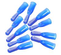 DOITOOL Spazzolino Dito Blu 10 Pezzi in Plastica Setole Morbide per Pulizia Denti, Design Compatto e Leggero, per Uso in Carceri e Strutture Correttive