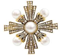 DOITOOL Spilla a Croce Barocca Vintage in Metallo, Resistente e Non Facile da Rompere, Accessorio Elegante per Donna Adulta e Ragazza, per Feste di Compleanno e Matrimoni