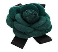 DOITOOL Spilla a Fiocco Verde Scuro, Accessorio Floreale da Sposa Elegante, Corsage Matrimoniale per Sposo, Testimone e Invitati, Ornamento per Abbigliamento Cerimonia