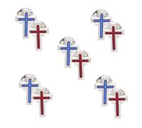 DOITOOL Spilla da Bavero a Croce Cristiana in Metallo, Set da 10 Pezzi per Comunione, Spille Religiose per Ragazzi e Ragazze, Accessori per Abbigliamento da Festa e Ricordo Benedetto