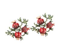 DOITOOL Spilla da Donna Melograno in Lega Rossa, Set 2 Pezzi, Stile Chic e Resistente, per Decorare Abiti e Regalo Festa della Mamma
