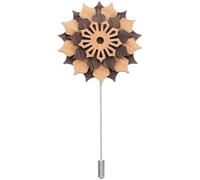 DOITOOL Spilla Fiore in Legno e Metallo per Uomo, Decorazione Elegante per Giacca e Completo, Accessorio Versatile per Feste di Natale e Balli