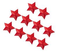DOITOOL Spille Aspetto Tridimensionale per Accessori e Struttura Solida 10pezzi Stella a Cinque Punte in Alluminio Rosso in Retrò e Feste