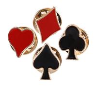 DOITOOL Spille Carte da Gioco in Lega di Zinco, Set 4 Pezzi Spille da Bavero Decorativa, Accessorio Versatile per Abbigliamento Femminile e Occasioni Formali