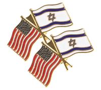 DOITOOL Spille in Lega di Zinco Bandiera Usa e Israele da Bavero 2pezzi Spille Patriottiche Eleganti Buon Effetto Decorativo per Occasioni e Eventi Formali