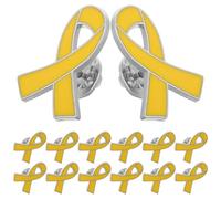 DOITOOL Spille Nastro Consapevolezza al Giallo 20 in Lega di Zinco Design a Fiocco Versatile per Eventi di Beneficenza e Incontri Sociali