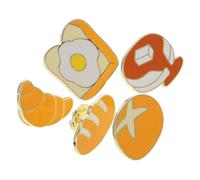 DOITOOL Spille Smaltate Simpatiche in Lega di Zinco a Forma di Pane e Sandwich Set 5 Leggere e Portatili Perfette per Decorare e