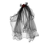 DOITOOL Sposa Halloween Nero Rose Rosse, Accessorio Chioma Donna Leggero per Festa e Party, Stile Versatile e Confortevole
