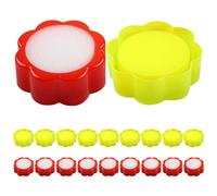 DOITOOL Spugna Umidificante per Dita 24 Pezzi Cuscinetto a Fiore Set Spugne per Bagnare le Dita per Contare Contanti da Ufficio Confezione Multiuso Rosso e Giallo