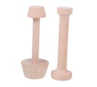 DOITOOL Stampi per Crostate in Legno Naturale a Doppia Testa Set da 2 Pezzi Pressino per Base Crostata e Pasticceria Utensili da Cucina per Dolci Fatti in Casa Dimensioni Medie e