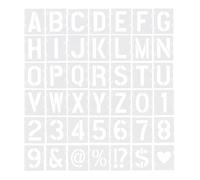 DOITOOL Stencil Alfabeto Grandi 42 Pezzi in Pet Resistente per Pittura a Spruzzo e Decorazioni Fai da Te su Muri e Legno, Stencil Lettere Riutilizzabili per Artigianato e Progetti