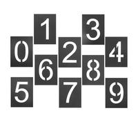 DOITOOL Stencil Numerici 0-9 Grandi in Plastica Riutilizzabile, Kit 10 Pezzi per Pittura di Indirizzi e Civici, Linee Precise per Uso Esterno su Muri e Cassette Postali