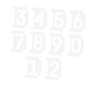 DOITOOL Stencil Numerici 0-9 Riutilizzabili in Pet per Pittura Cordoli e Insegne Murali, Set da 2 per Decorazioni di Numeri Civici su Cemento e Marciapiedi