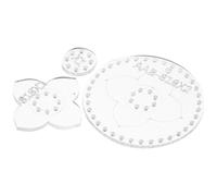 DOITOOL Stencil Riutilizzabile in Acrilico Bianco 3 Pezzi per Creazione Portachiavi Forme a Fiore e Cerchio, Facile da Usare per DIY e Artigianato