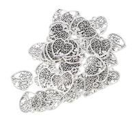 DOITOOL Stile Semplice e Unico in Lega Argento Pendenti a Forma di Cuore 50 Pezzi Decorazioni Intagliate ad Albero della Vita per Feste e Casa