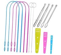 DOITOOL Strumenti per Cucire Infila Cordoncini Gancio per Tool per Ricamo Accessorio per Fai da Te Cucito Facile Cordoncini Lunghe Passanti per Pantaloni Attrezzatura per Perline