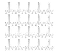 DOITOOL Supporto da Tavolo Pieghevole in plastica Trasparente da 20 Pezzi - Portapiatti - Espositore da Tavolo Pieghevole - per cornici per Foto, riviste, Libri, insegne per Matrimoni, Piatti, Carte