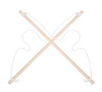 DOITOOL Supporto per Bandiera in Legno 2 Pezzi da 40 CM Asta Portabandiera per Esterni Resistente Gancio in Corda di Cotone per Decorazioni da Giardino Parete e Porta Banner Casa