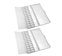 DOITOOL Tavolozza per Acquerelli Pieghevole 24 Scomparti in Plastica Bianca, Portatile per Pittura da Studio e All'aperto, Set da 2 Pezzi