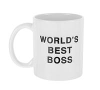 DOITOOL Tazza Da Caffè World's Best Boss ：divertente Tazza in Ceramica, 350 Ml, Motivo: Dunder Mifflin Boss Water Cup Personality Office Coffee Cup (Bianco)