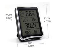 DOITOOL Termometro Digitale Wireless da Interno con Schermo Ampio Misuratore Umidità Casa Sensore Temperatura senza Batteria Monitor Portatile per Spazi Domestici e Ufficio