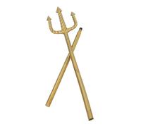 DOITOOL Tridente di Halloween in Plastica Oro Stile Antico, Accessorio Riutilizzabile e Facile da Pulire per Costume da Diavolo Adulto, per Feste e Cosplay
