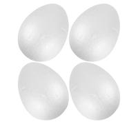DOITOOL Uova di Polistirolo Bianche 4 Pezzi, Uova da Pittura per Decorazione, Leggere e Bianche, per Addobbi di Ristorante e Pasqua