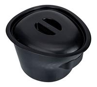 DOITOOL Vasino per Anziani con Coperchio 5l in Plastica Nero, Portatile e Facile da Trasportare, Design Semplice e Forma Sagomata per Disabili e Uso Domestico