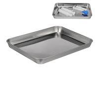 DOITOOL Vassoio Medico in Acciaio Inox Piatto Rettangolare per Clinica | Riutilizzabile e Facile da Pulire, per Frutta e Verdura, Forma Rettangolare, Colore Argento
