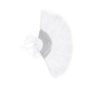 DOITOOL Ventaglio per Matrimonio Vintage Elegante in Plastica Bianco, Ventaglio Pieghevole Portatile per Sposa Stile Flapper, Accessorio da Cerimonia Unico