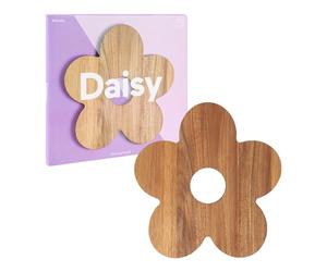 DOIY - Tagliere e Servizio - Tagliere di Legno per Formaggi - Design a Forma di Margherita - Ideale per Tutti i Tipi di Alimenti - Fatto di Legno Inciso - Tagliere da Cucina - 38x18x1,5 cm