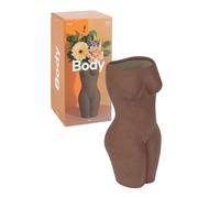DOIY - Vaso decorativo moderno - Design a forma di corpo femminile - Realizzato in ceramica - Vaso per fiori - Vaso decorativo - Marrone - 10,5x10,1x23 cm - Colore: Marrone - 10,5x10,1x23 cm