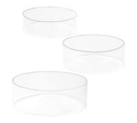 Doiyislem Alzata per Torte | Sostegno in Acrilico Trasparente - 3 Pezzi Ripiano Cilindrico Rotondo Per Cibo Bevande Vendita Al Dettaglio Museo Tavolo Buffet Evento Gioielli