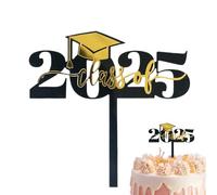 Doiyislem Classe laureata Due Mille Venticinque Decorazioni per cupcake, Decorazioni di laurea 2025 Cupcake Toppers, Stabile Nero E Oro Appetito Spiedini Fotobooth Puntelli Per