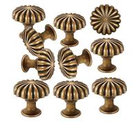 Doiyislem Pomelli Per Cassetti Della Cassettiera 10 Pezzi, Pomelli Stile Zucca Per Armadi, Maniglie Tonde in Lega di Zinco Anticate per Armadio Guardaroba Casa Garage Camera da Letto Sala