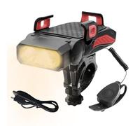 Doiyislem Porta Cellulare Per Manubrio Bici - Impermeabile Con Luci LED E Montaggio Smartphone - Faro Frontale Multiuso Per Escursioni All'aperto