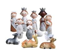 Doiyislem Set Completo Presepe di Natale | Decorazione Religiosa Della Nascita Di Gesù | Statuette In Miniatura Della Sacra Famiglia | Per Tavolo Scrivania Scaffale Libreria Bancone