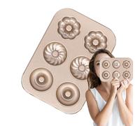 Doiyislem Stampo Per Ciambelle Da Forno,Vassoio Da Cucina Con Rivestimento Antiaderente - Stampo Per Torta A Forma Di Ciambella - Ideale Per La Preparazione Della Colazione La Creazione Di Snack L